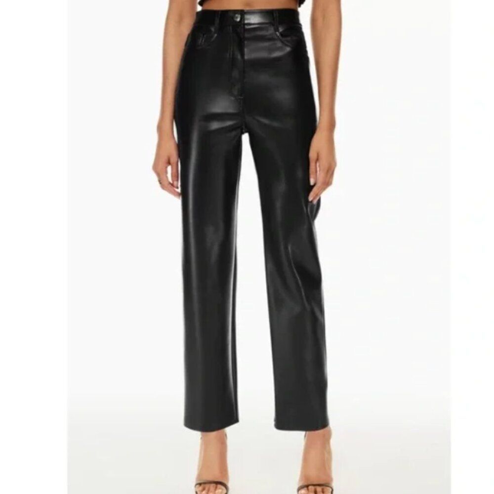 Aritizia Wilfred Black The Melina High-waisted Vegan Leather Pant